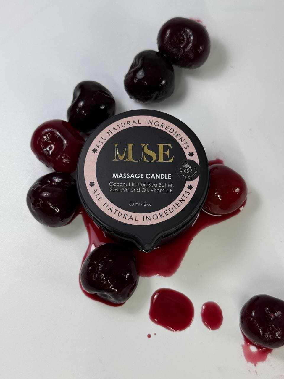 Muse Cherry Blossom Massage Candle – Luxurious Aromatherapy and Deep Skin Hydration
Discover pure relaxation and skin nourishment with the Muse Cherry Blossom Massage Candle. Blending rich natural oils with the delicate scent of cherry blossom, this massage candle creates a spa-quality experience at home. Light it, melt it, and enjoy a soothing, hydrating massage as the candle transforms into a warm oil, leaving skin soft, radiant, and beautifully scented.