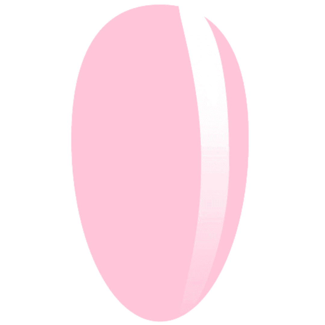 A nail swatch displaying a soft baby pink gel polish with a glossy, delicate finish.