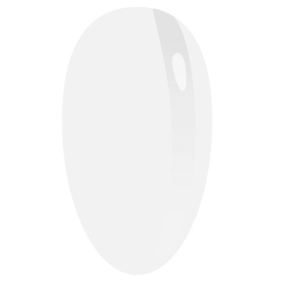 A nail swatch featuring a glossy white gel polish, perfect for a clean and classic manicure look.