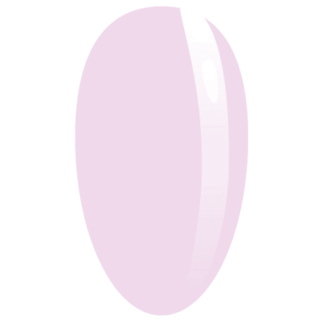 A digital illustration of a nail polish swatch in a soft, pastel lavender color. The swatch is oval-shaped and has a glossy finish that reflects light, giving it a delicate and feminine appearance.