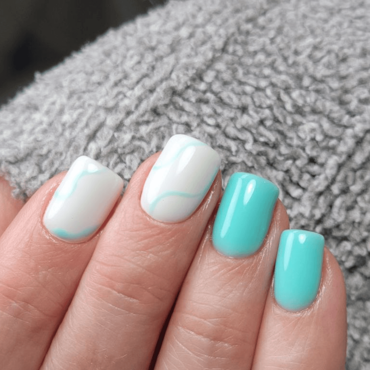 Soft Baby Blue Nails manicure