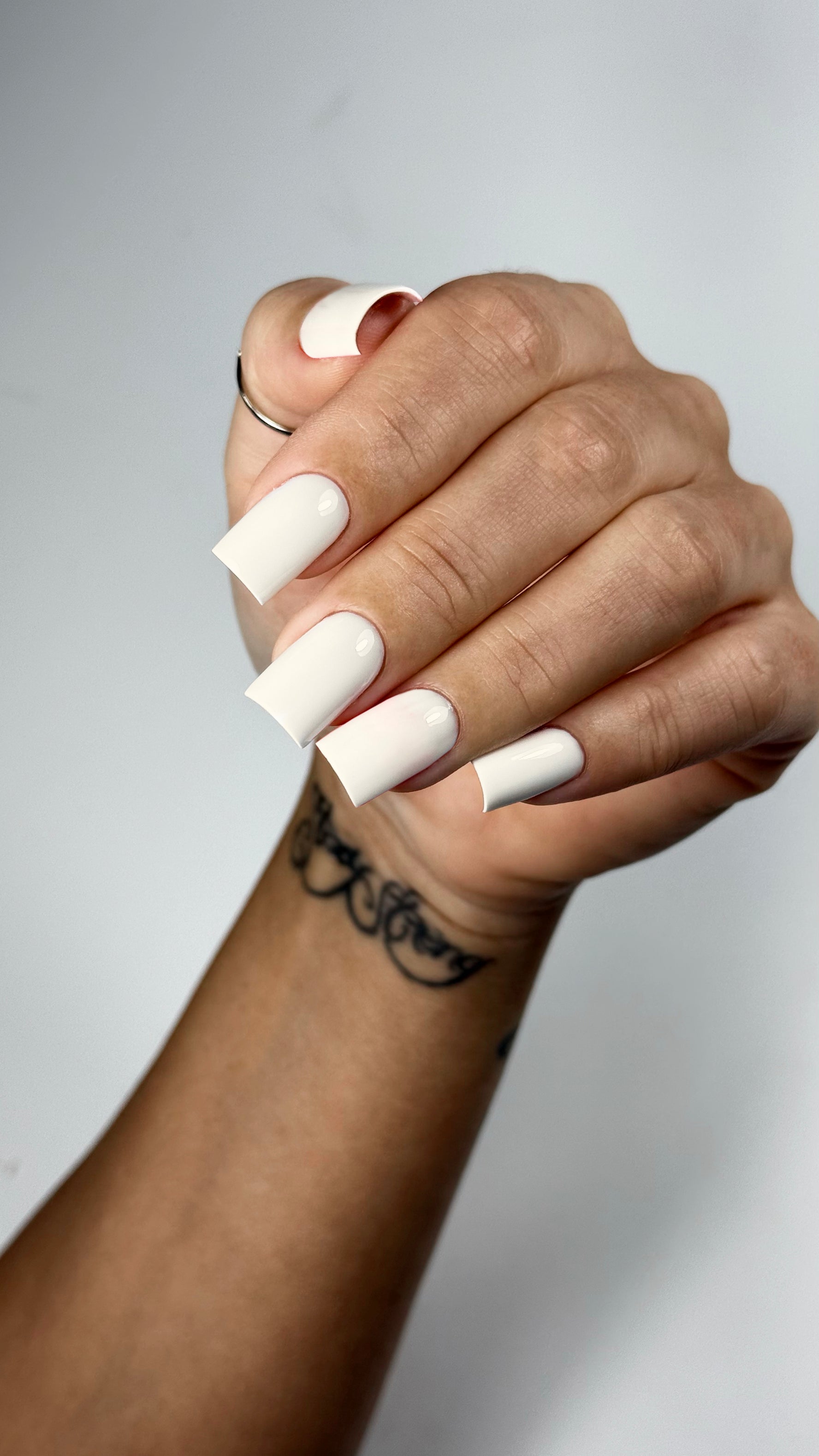 Pure white rubber base gel for French manicure and baby boomer nails