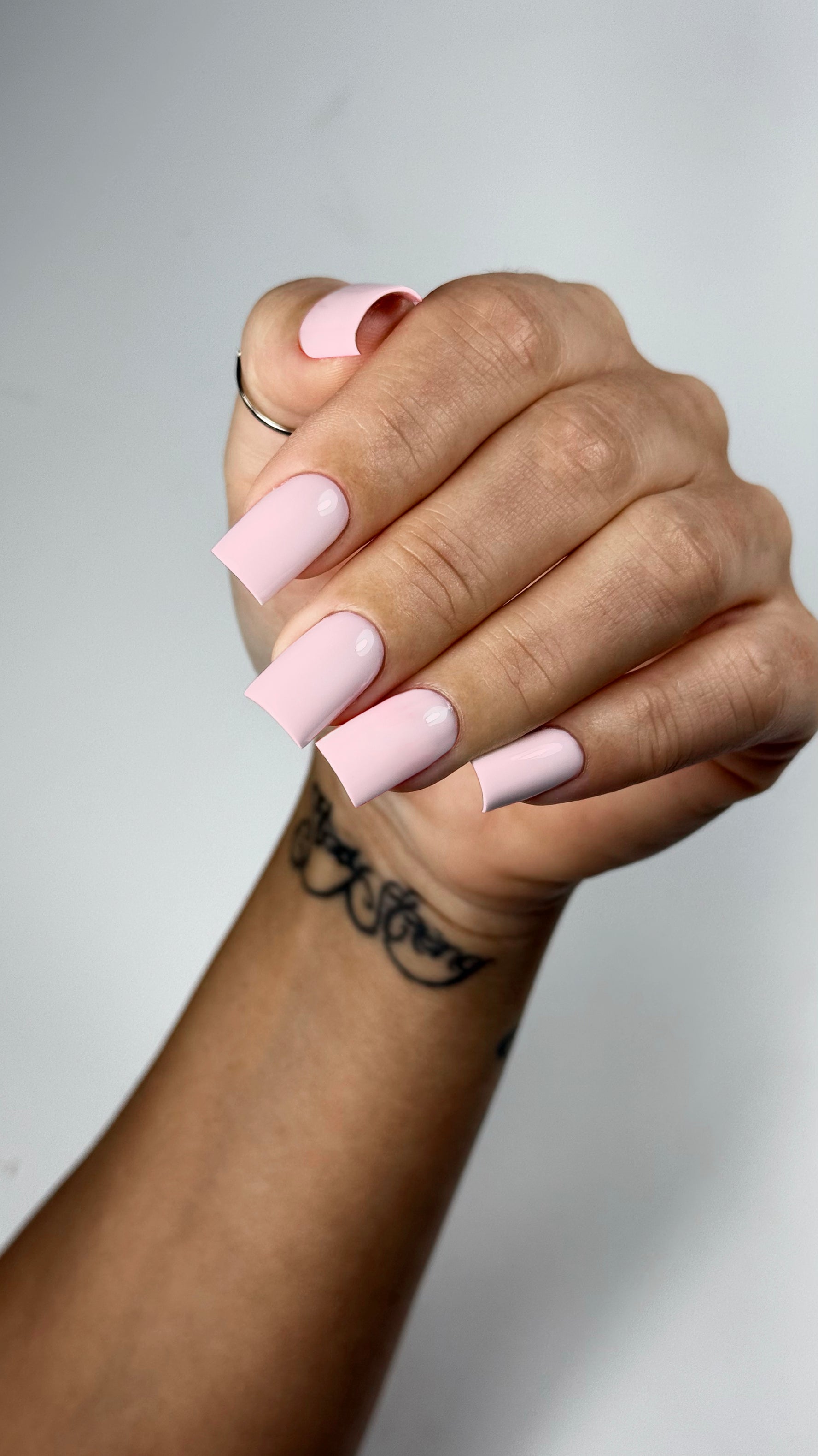 Light pink rubber base gel for nude and French ombre nails