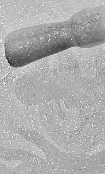 Swatch of Frosted Silver Shimmer Nail Base Gel showcasing soft silver with delicate shimmer.
