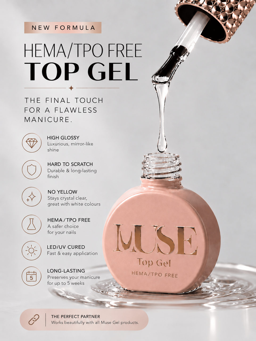 HEMA/TPO-Free No Wipe Top Gel – High Gloss