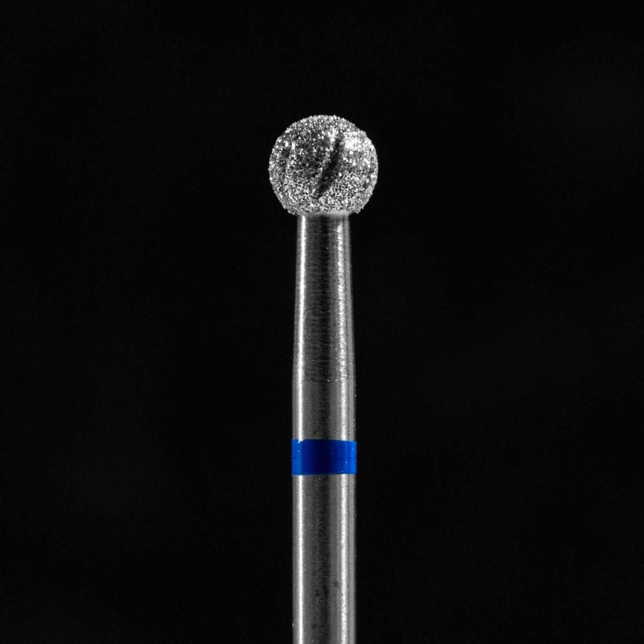 Dental tool with a diamond-coated head on a black background