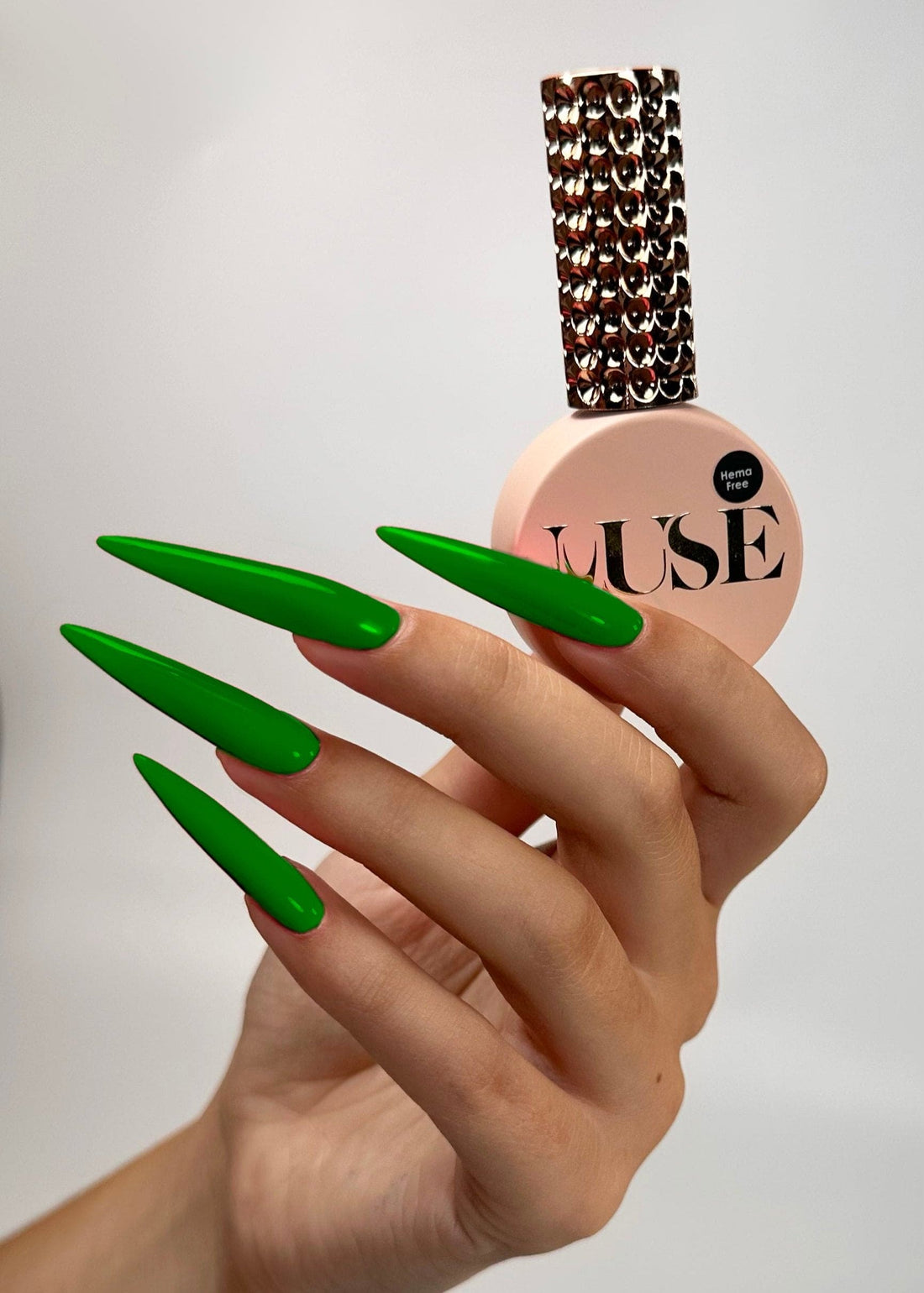 Nails featuring detailed leaf and nature designs created with Muse Gel’s Classic Green Gel Polish, highlighting the polish's rich color and smooth application, perfect for nature-inspired nail art.