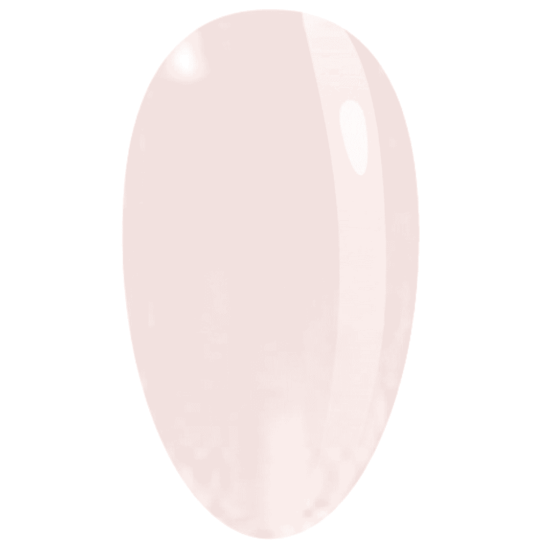  A nail swatch displaying a shimmering, iridescent finish that transitions from a light pink to a subtle lavender hue, demonstrating the effect of the "MUSE Liquid Polygel #3