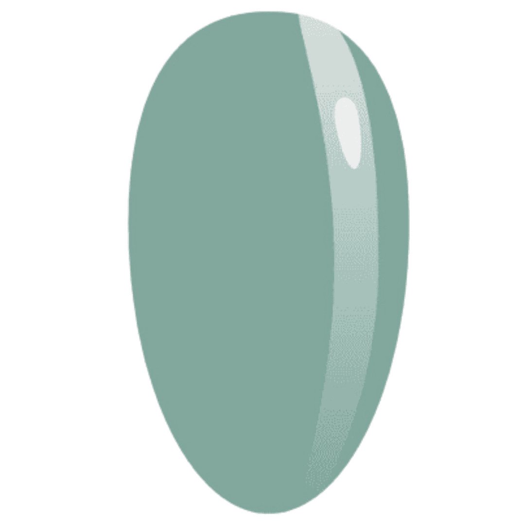 It is a digital illustration of a glossy, oval-shaped nail color swatch in a muted teal or seafoam green shade, often used to display the color of a nail polish or gel product.