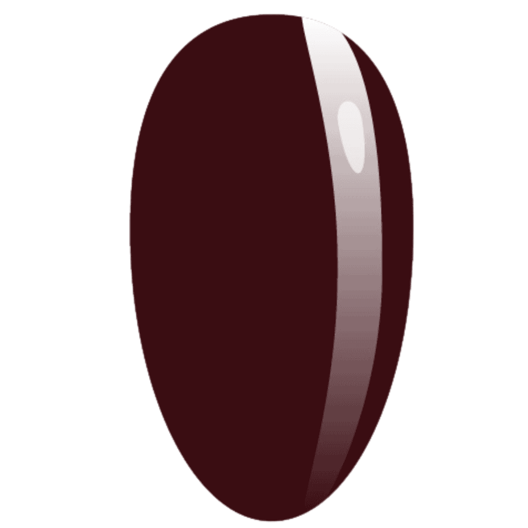 A digital illustration of a glossy, oval-shaped nail color swatch in a deep, rich burgundy shade, which is typically used to display the color of a nail polish or gel product.