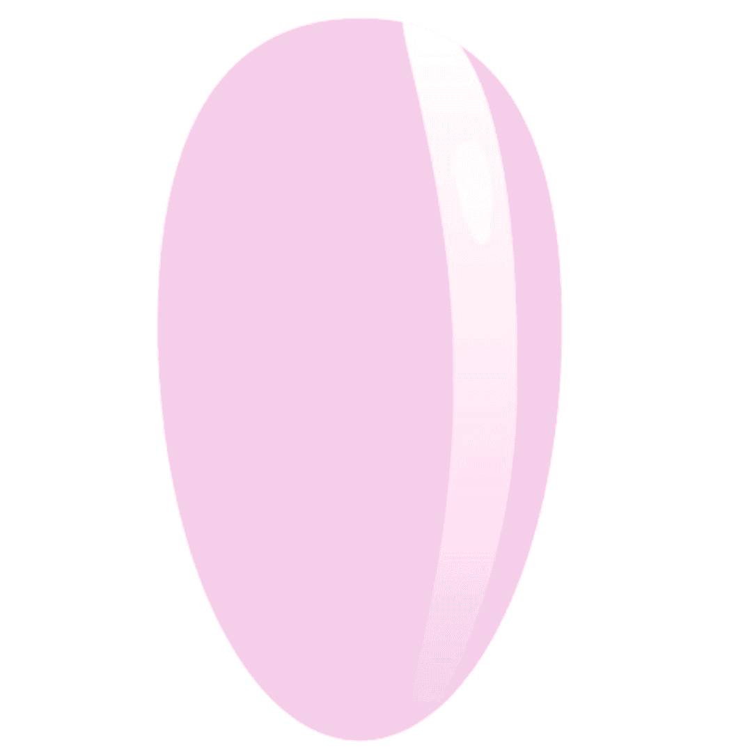 "A digital illustration of a single glossy nail painted in a light pink color, representing the color of the nail polish from the bottle."