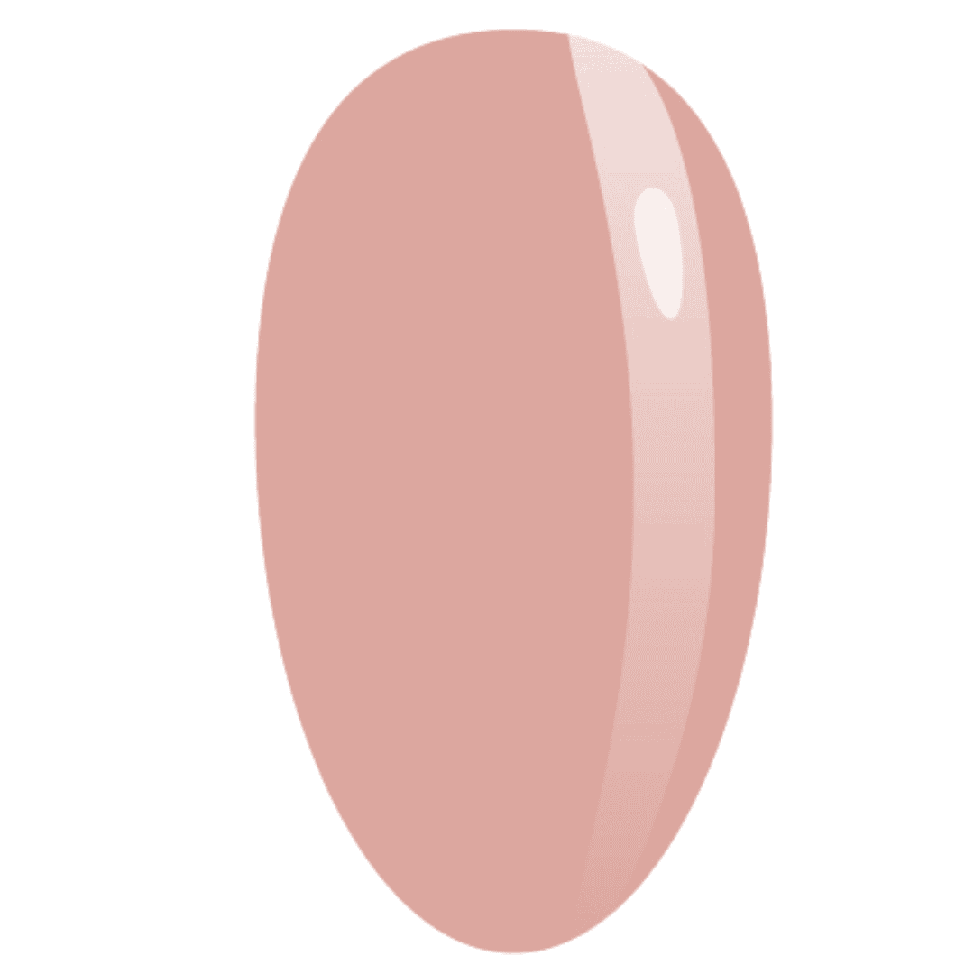 This is a digital image of an almond-shaped nail with a glossy finish, showcasing a pale pink nail polish color. It serves as a color sample or swatch, possibly for a nail polish or gel product.