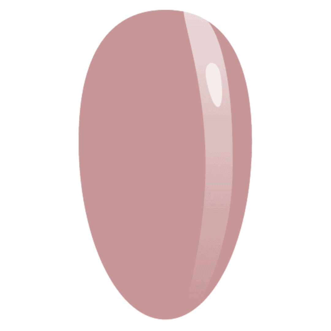 The digital image shows an almond-shaped nail swatch with a glossy finish in a muted rose or soft pink color. It's likely used to demonstrate the color of a nail polish or gel product.