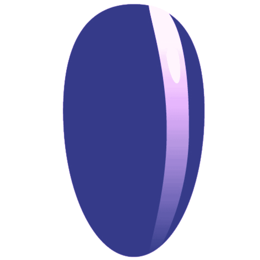 This is a digitally created image of a nail showing a shiny, deep blue color with a smooth finish. The nail has a reflective light pink streak on one side, adding a highlight and suggesting a curved, glossy surface.