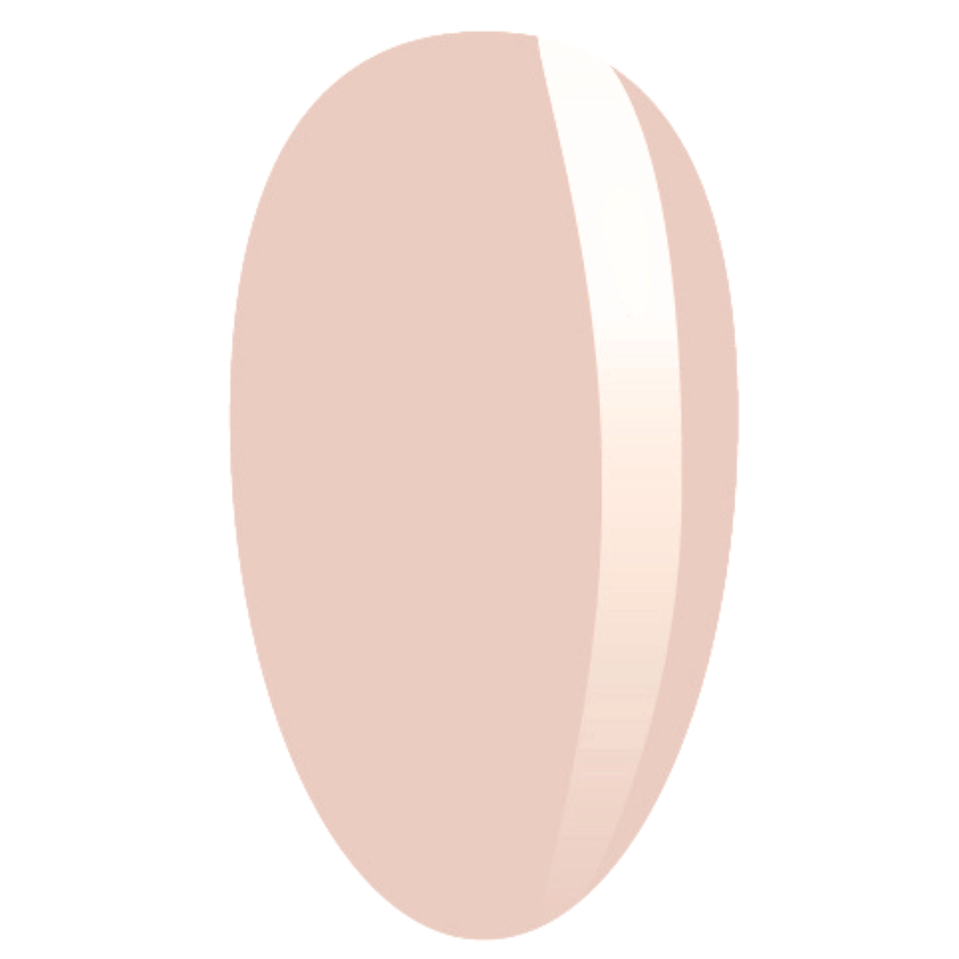 A nail swatch displaying a light nude gel polish with a glossy finish for a natural and elegant manicure.