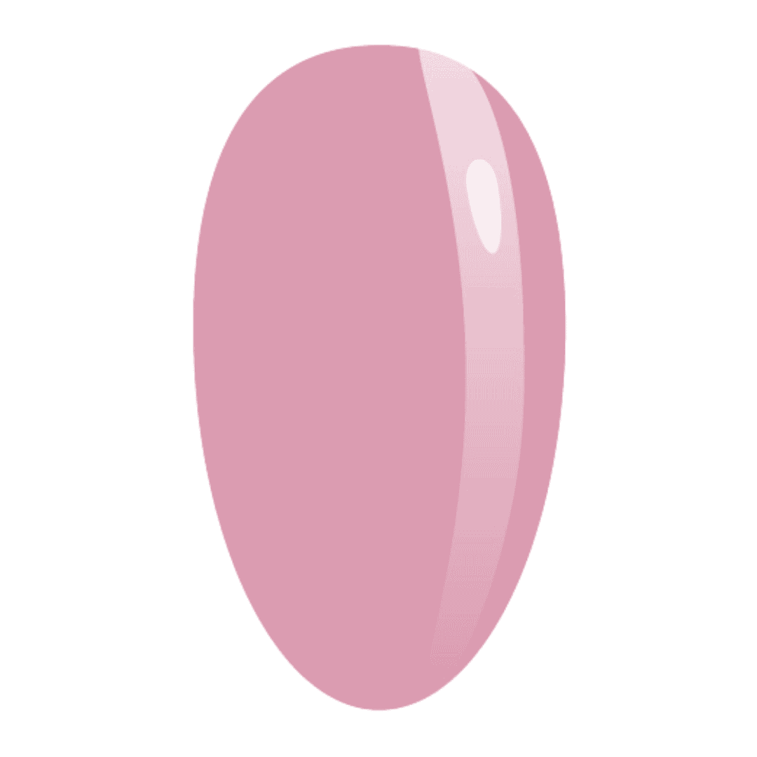A stylized image of a glossy, light pink nail, indicative of a fingernail painted with a shiny, polished finish.