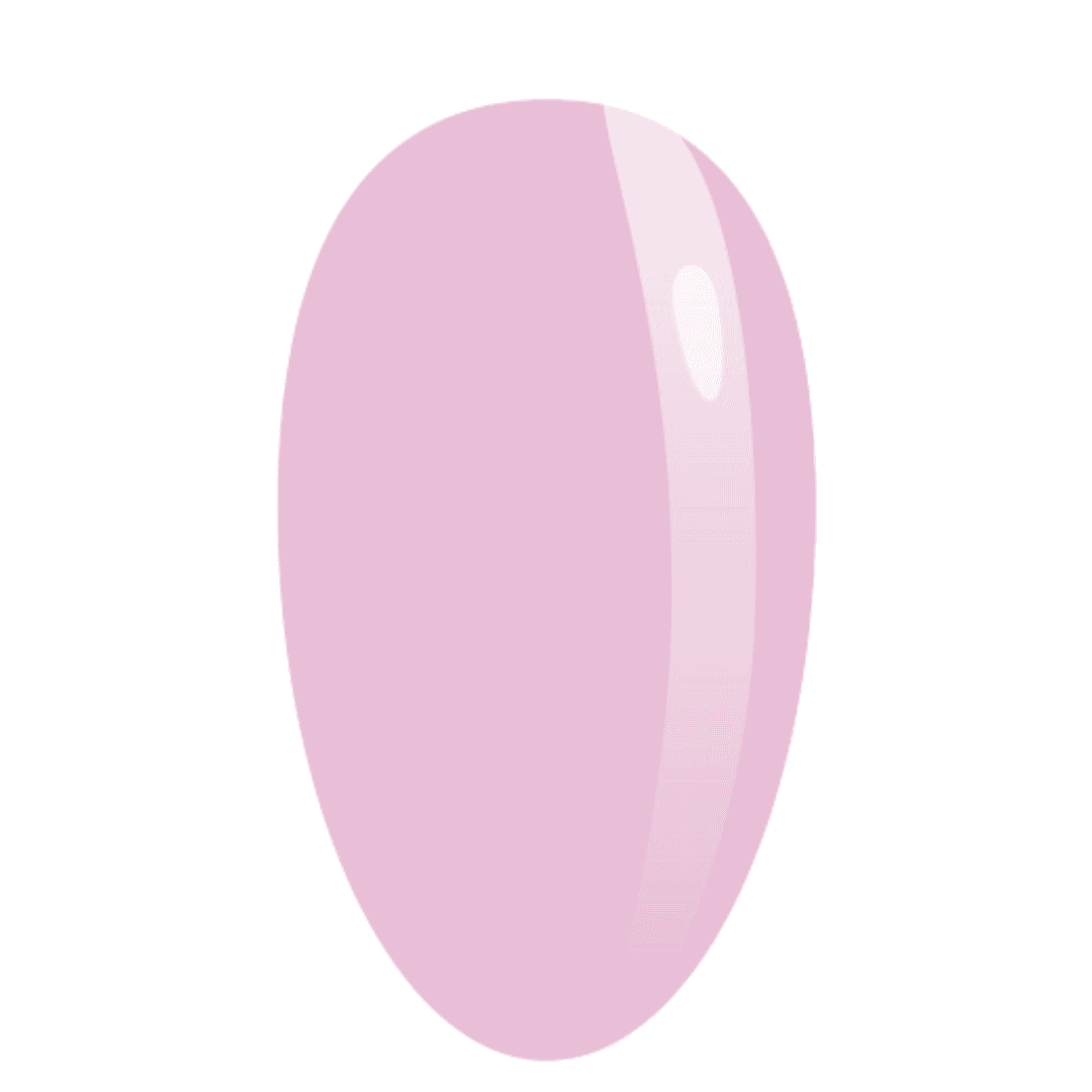 A digital illustration of a nail painted in a mauve-pink shade with a glossy finish. The nail has a rounded tip and a reflective highlight on the left side, suggesting a shiny and polished surface.