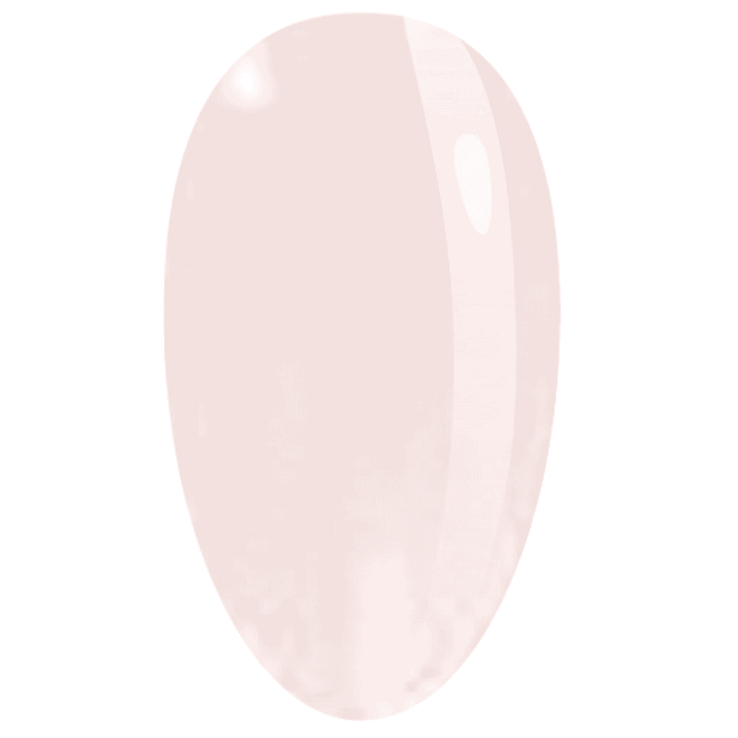 A nail swatch displaying a shimmering, iridescent finish that transitions from a light pink to a subtle lavender hue, demonstrating the effect of the "MUSE Liquid Polygel #3".