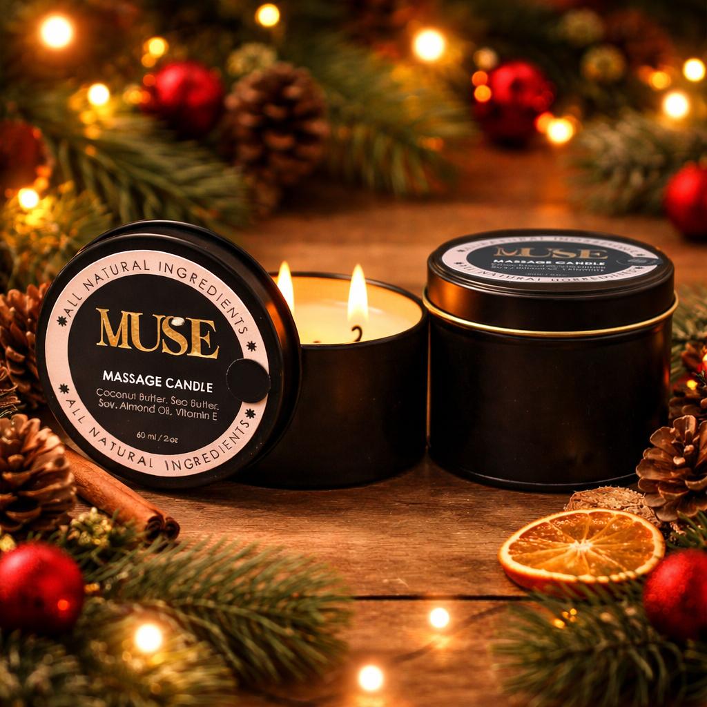 Muse Christmas Snuck Massage Candle – The Scent of Christmas

Melt into the warmth of the season. The Muse Christmas Snuck Massage Candle transforms into a silky, skin-nourishing oil, filling your space with everything you love about Christmas — a fresh hint of minty cinnamon, soft holiday spices, and the comforting aroma of a Christmas tree.

Perfect for cozy winter nights, quiet moments by the lights, or unwinding after a long festive day. This candle wraps your skin and senses in comfort, bringing the fe