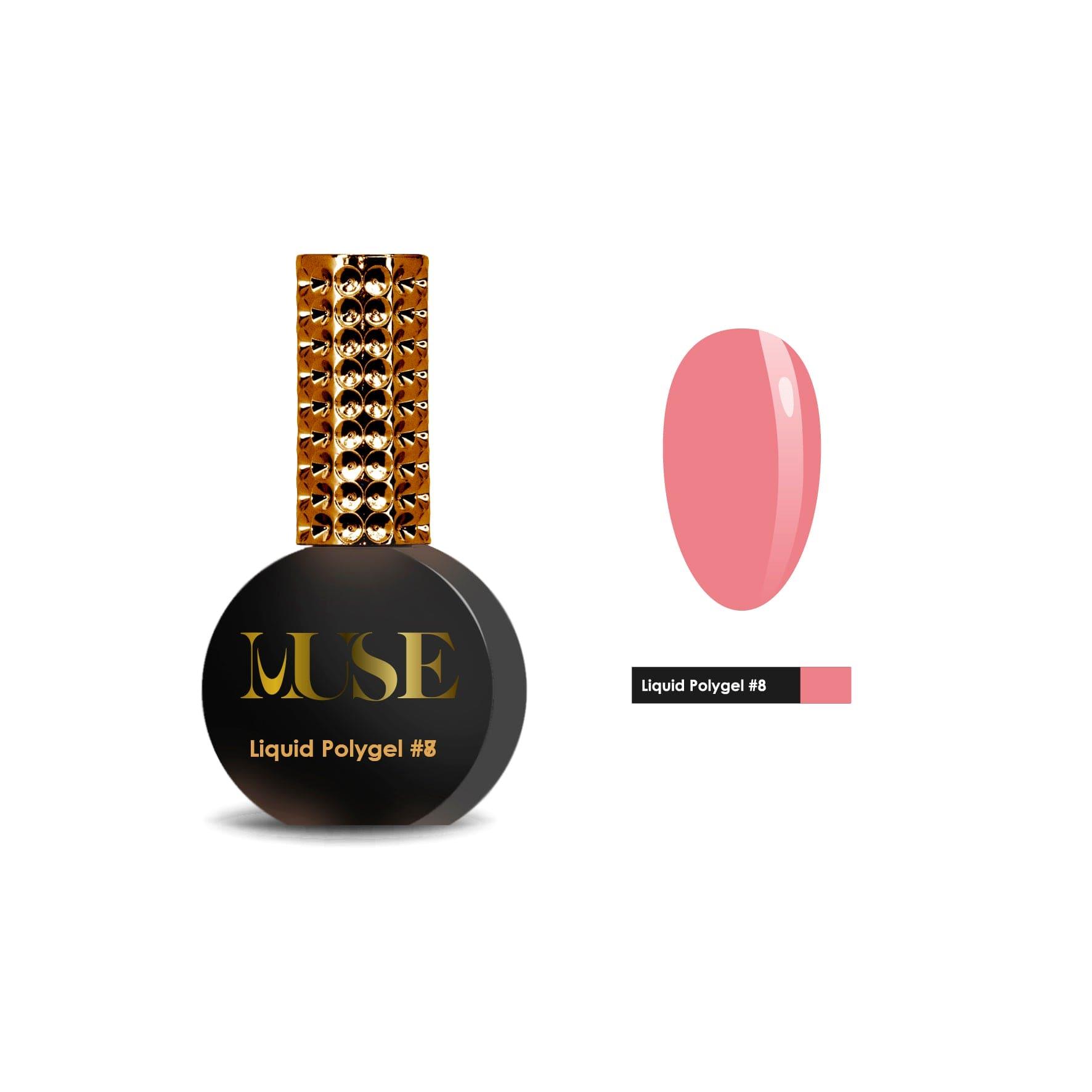 Liquid PolyGel #5 Milky Brown bottle showcasing its smooth, Nude Pink finish.