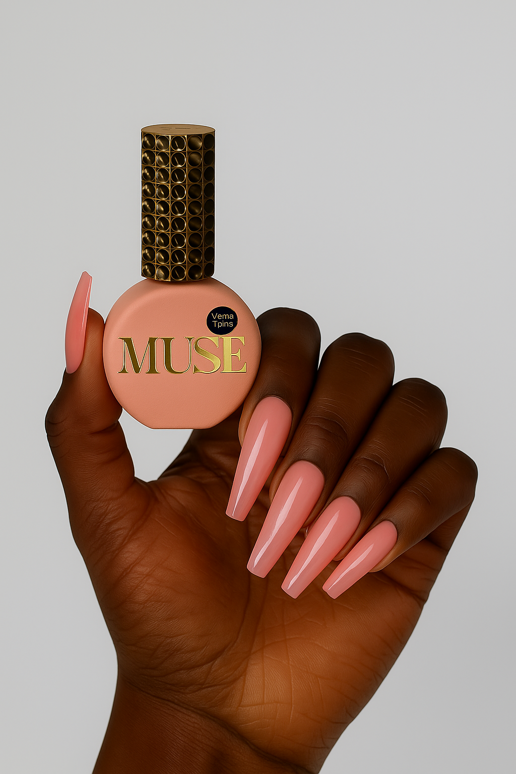 Swatch of Muse Gel Polish #39 – Warm Rose, a rich, rosy neutral gel polish perfect for modern nail designs and soft, everyday glam