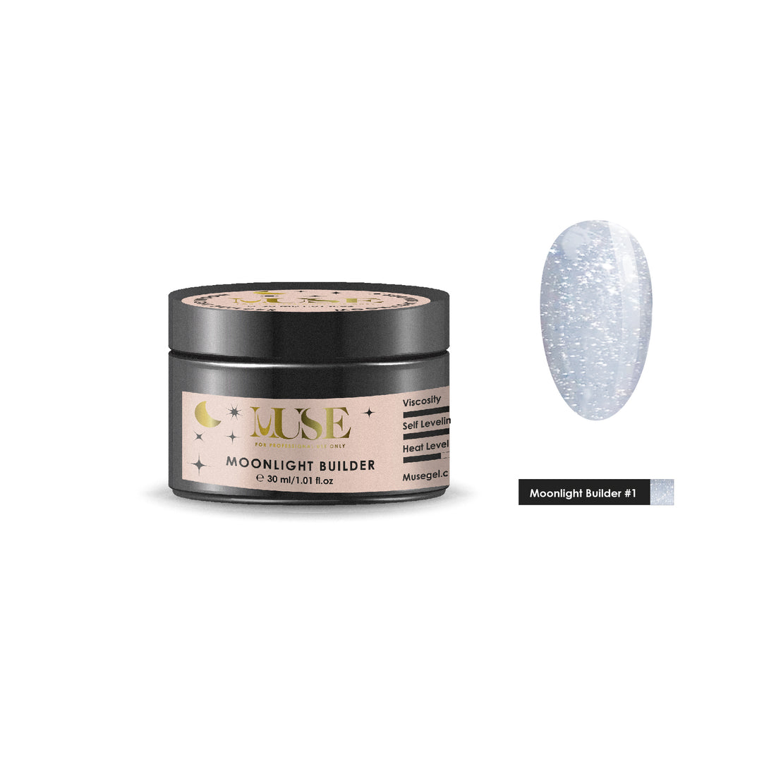 Moonlight White Silvery Reflective Builder Gel