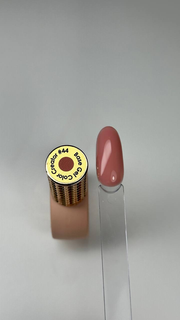 Professional salon base gel in sophisticated natural nude-brown shade.