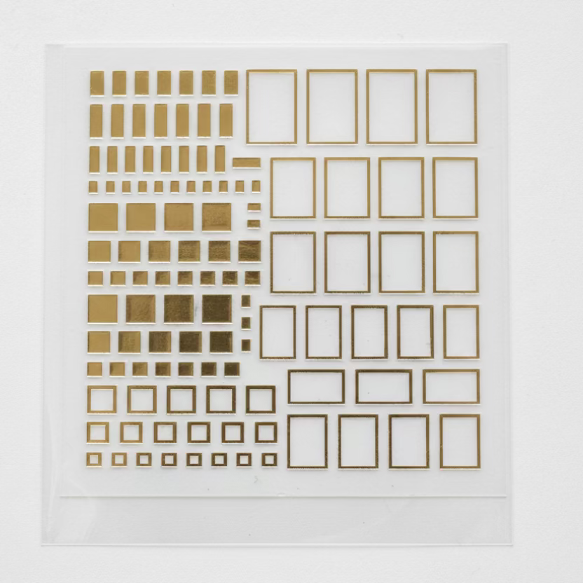 Muse gold square nail stickers solid and frame design