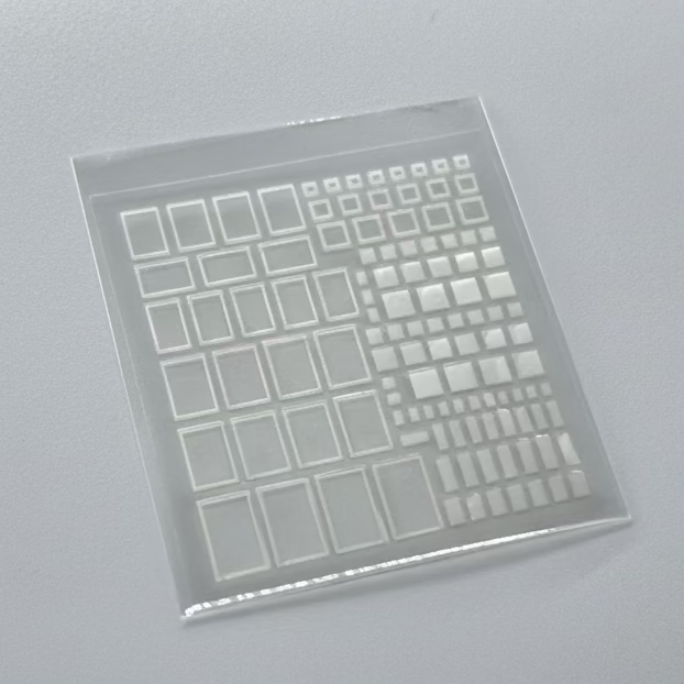 Muse white square nail stickers solid and frame design