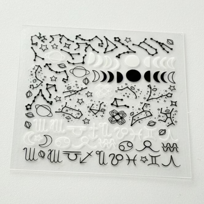 Muse zodiac nail stickers astrology symbol sheet