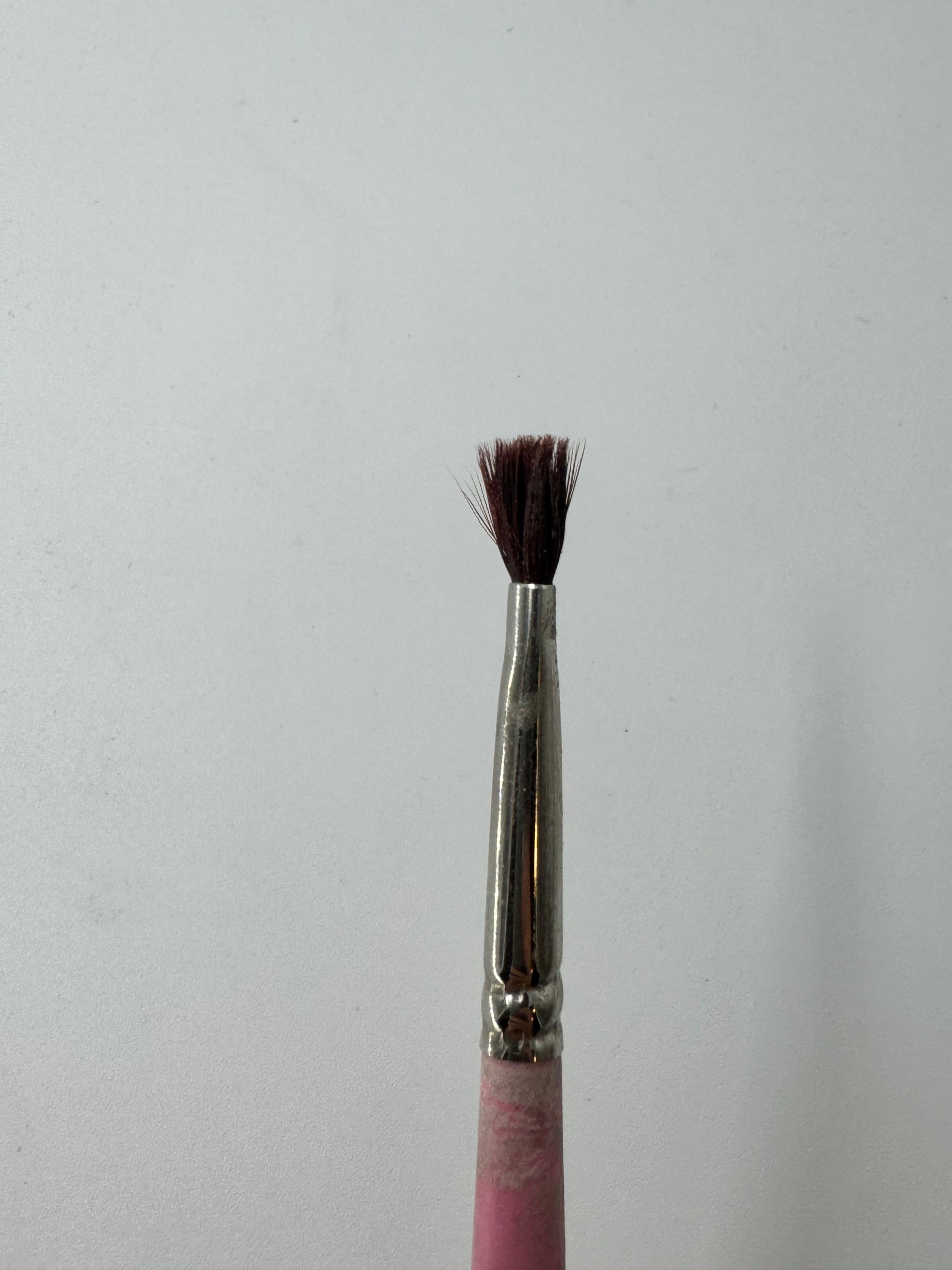  The image is expected to show a brush prior to cleaning, likely with visible signs of makeup or residue, illustrating its condition before the application of brush cleansing gel.