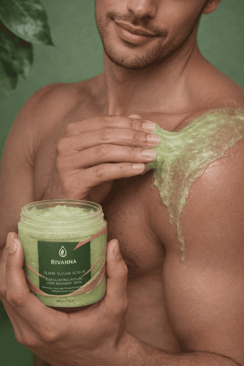 Cucumber Fresh slime sugar scrub exfoliating body scrub applied on skin fresh glowing results