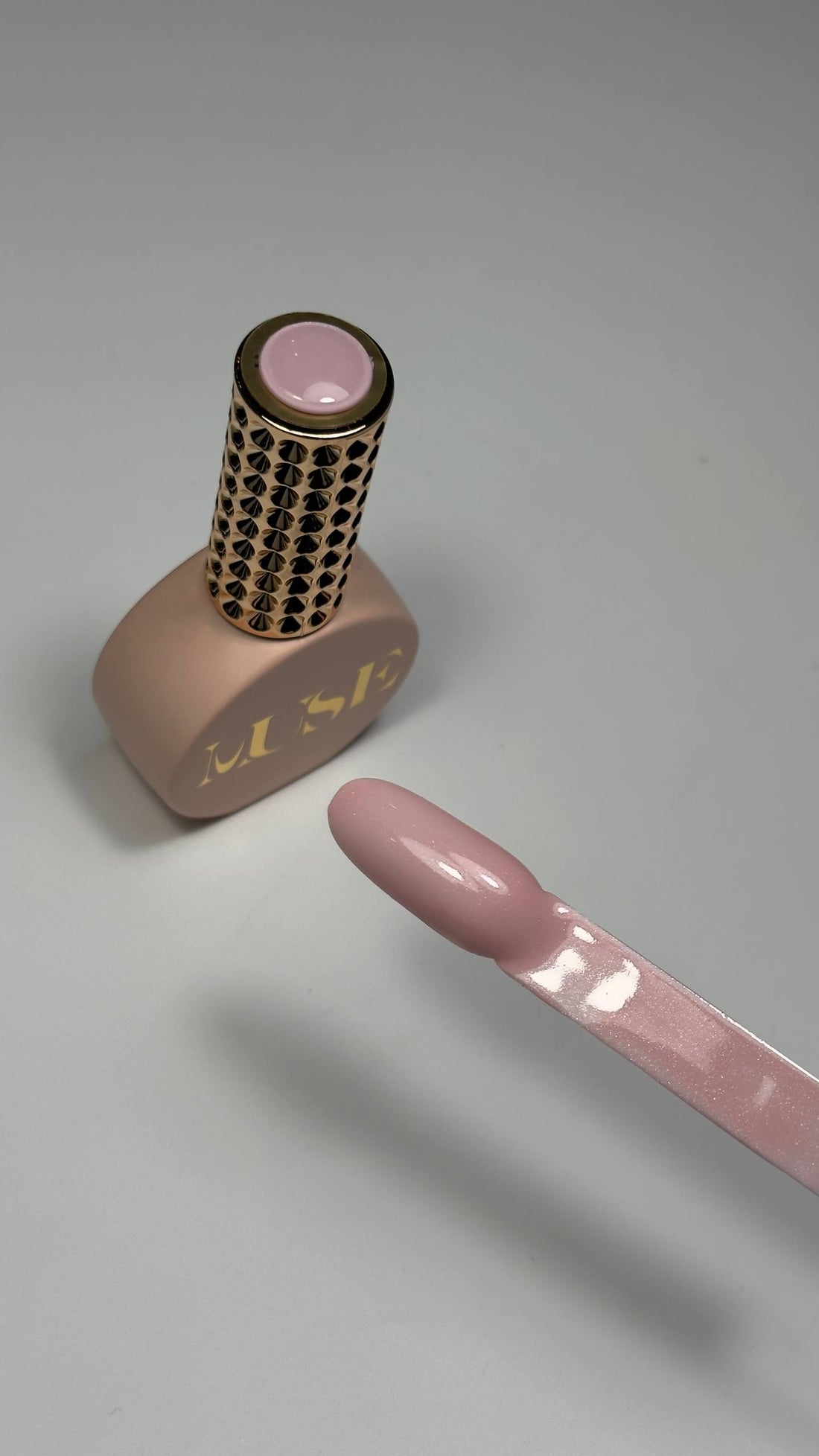 Muted rose shimmer gel polish swatch by Muse