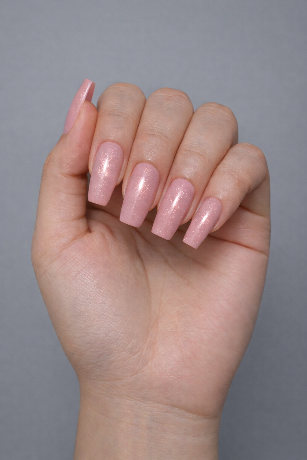 Nude light pink shimmer gel polish #55 – HEMA & TPO Free by Muse