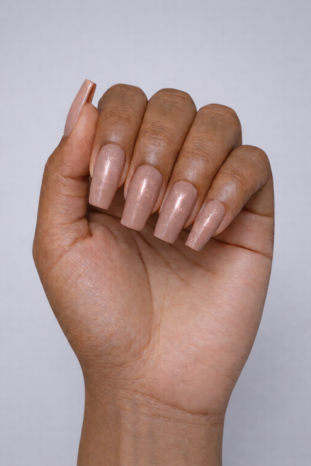 Warm dark nude shimmer gel polish – HEMA & TPO Free by Muse