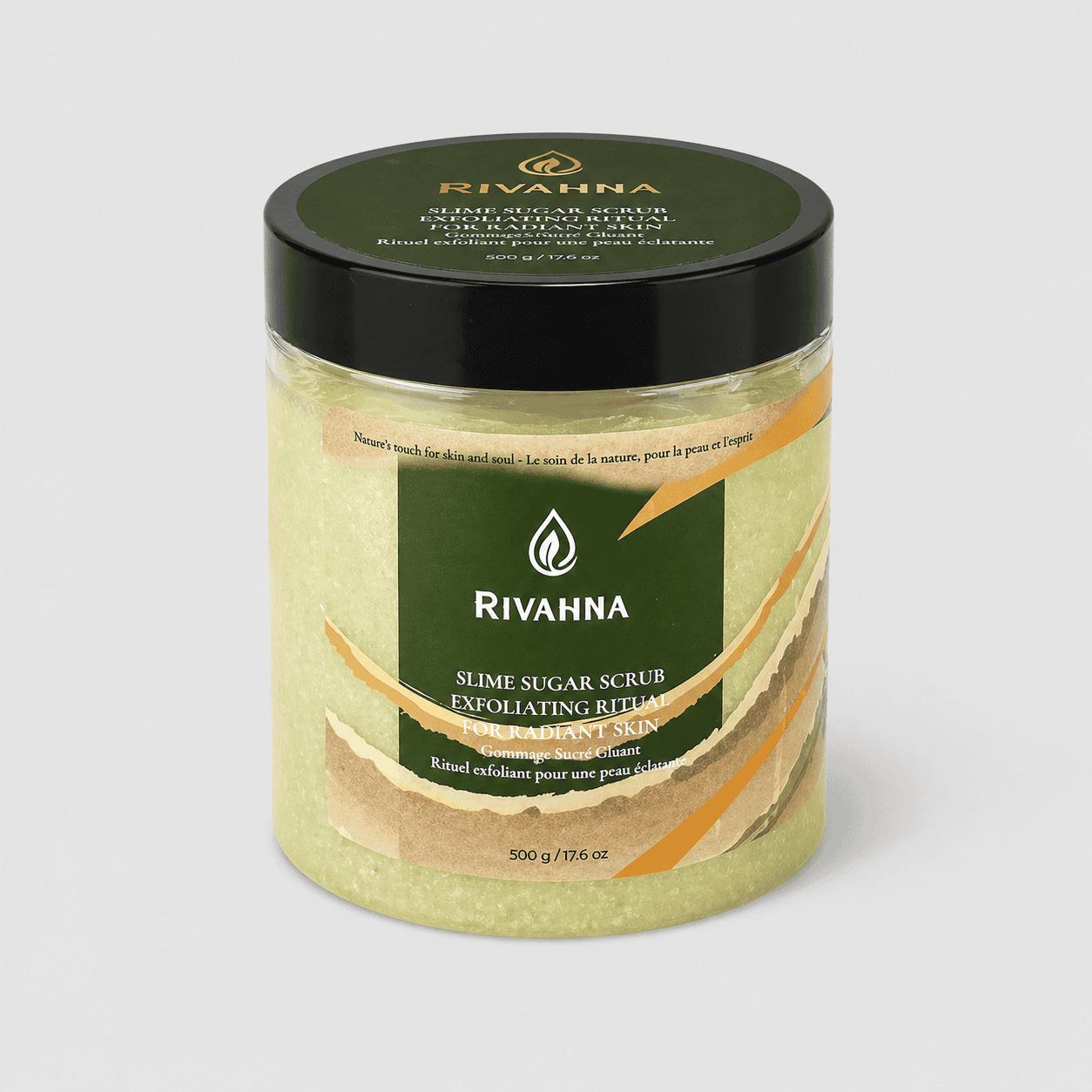 Cucumber Fresh slime sugar scrub exfoliating body scrub Rivahna product jar